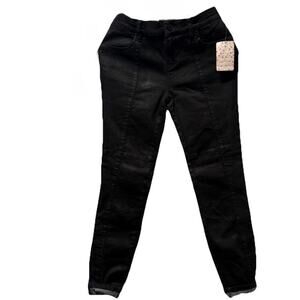 Free People NWT Size 26 Black Coated Skinny Jeans